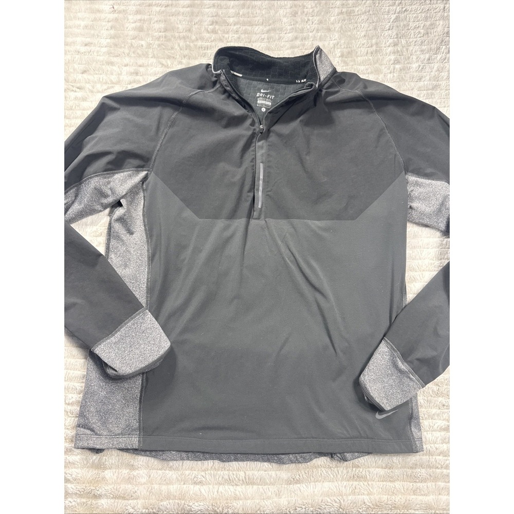 Nike Running Dri-FIT Women's Quarter Zip Pullover Black Reflective Large Thermal